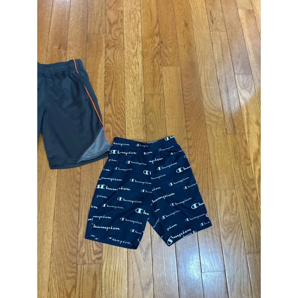 Champion & Athletic Works Boys Mesh Shorts Bundle Navy Grey Size 7-10 3-Pack